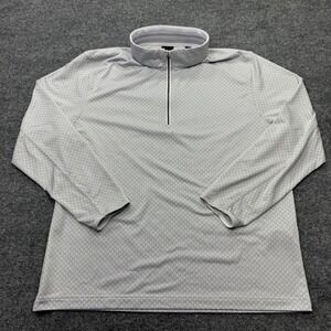 Dunning Mens Large Quarter Zip Pullover Grey Geometric Golf Performance Shirt